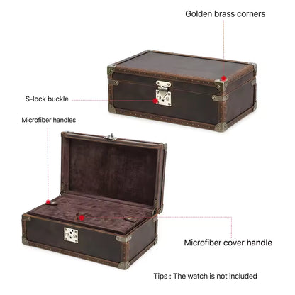 6/8/10 Slots Genuine Leather Watch Box - Luxury Watch Organizer Gift for Men