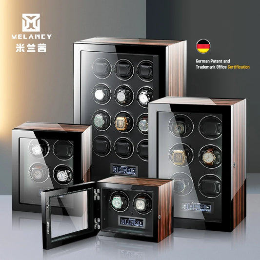 Luxury Automatic Watch Winder Safe with Mabuchi Motor, LCD Touch Screen, and Remote Control