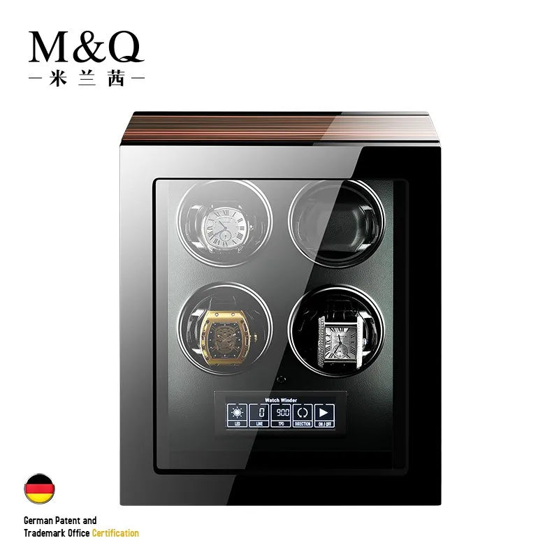 Luxury Automatic Watch Winder Safe with Mabuchi Motor, LCD Touch Screen, and Remote Control