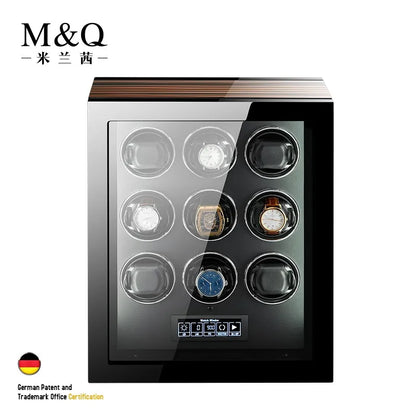 Luxury Automatic Watch Winder Safe with Mabuchi Motor, LCD Touch Screen, and Remote Control