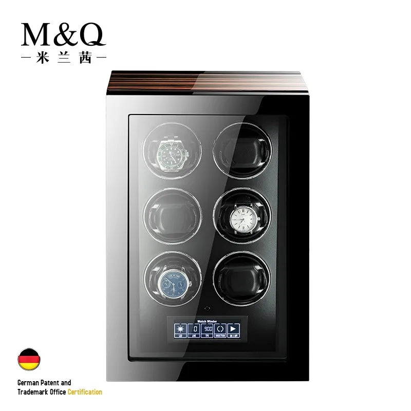 Luxury Automatic Watch Winder Safe with Mabuchi Motor, LCD Touch Screen, and Remote Control