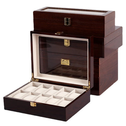 Luxury Handmade Wooden Watch Box - 6/10/12 Slot Organizer for Men's and Women's Jewelry Box