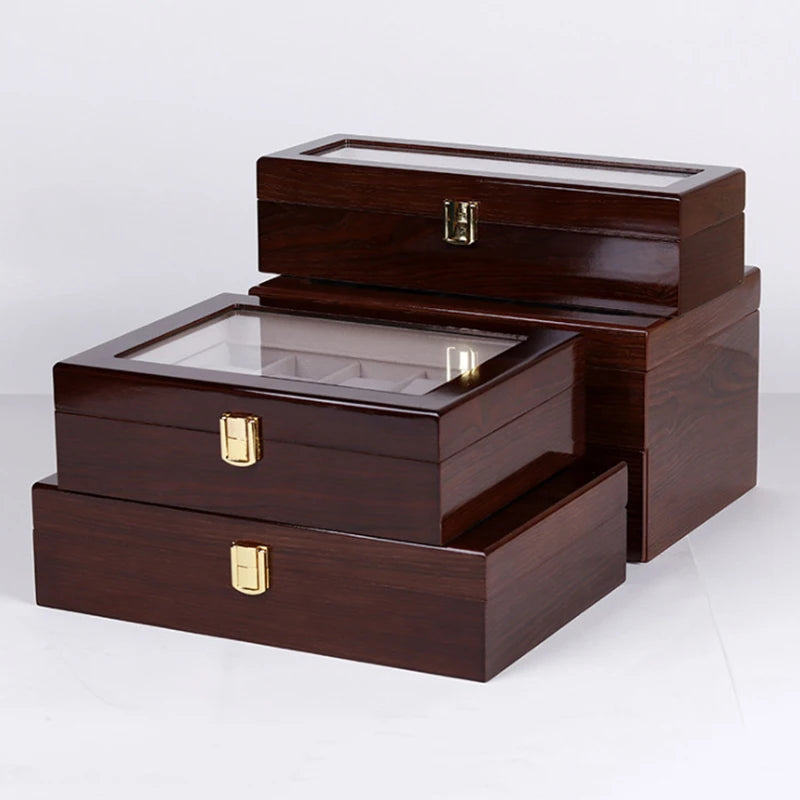 Luxury Handmade Wooden Watch Box - 6/10/12 Slot Organizer for Men's and Women's Jewelry Box