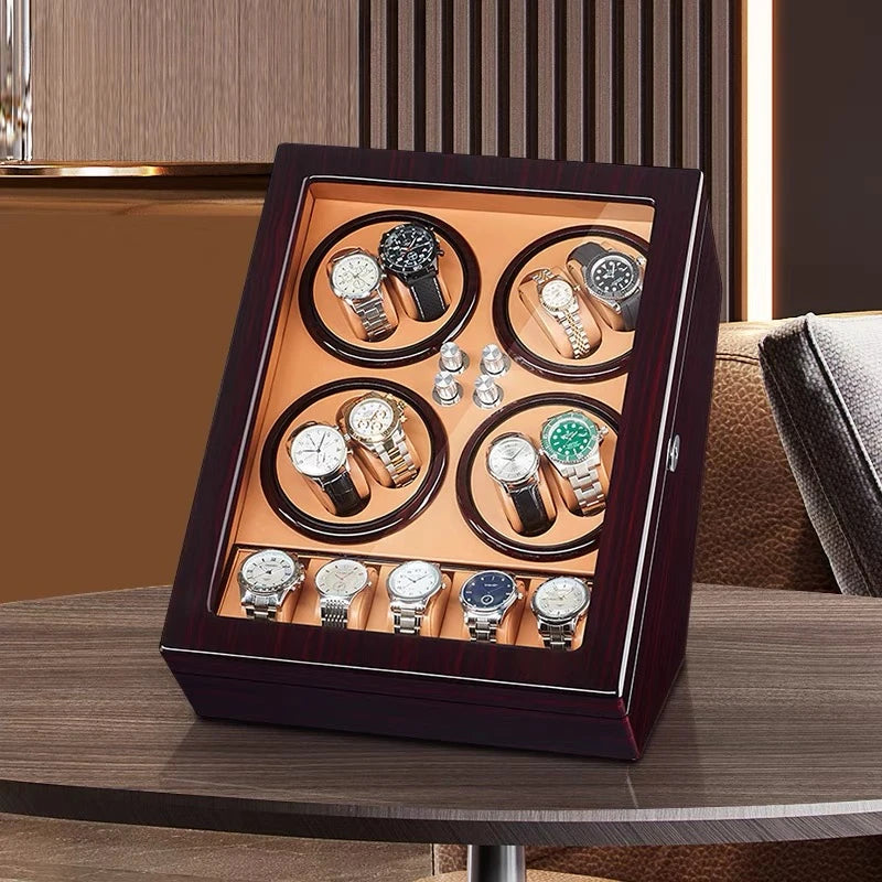 8+5 Automatic Watch Winder Wooden Display Box Organizer