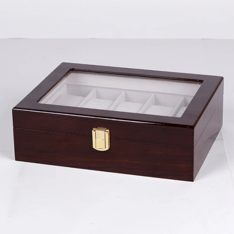 Luxury Handmade Wooden Watch Box - 6/10/12 Slot Organizer for Men's and Women's Jewelry Box