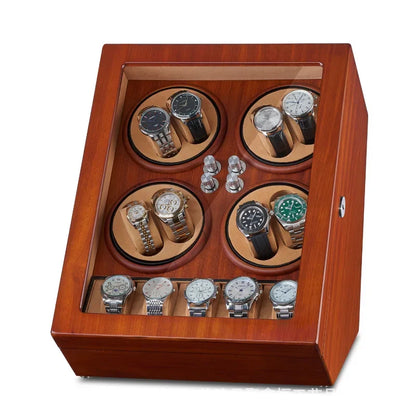 8+5 Automatic Watch Winder Wooden Display Box Organizer