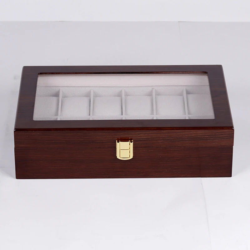 Luxury Handmade Wooden Watch Box - 6/10/12 Slot Organizer for Men's and Women's Jewelry Box