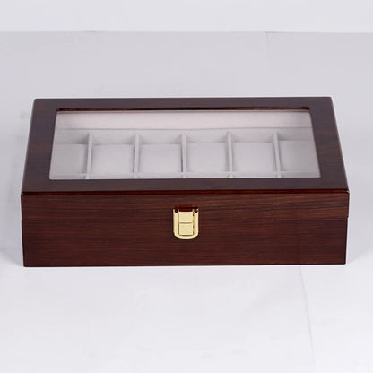 Luxury Handmade Wooden Watch Box - 6/10/12 Slot Organizer for Men's and Women's Jewelry Box