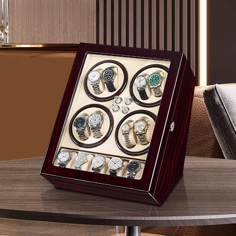 8+5 Automatic Watch Winder Wooden Display Box Organizer