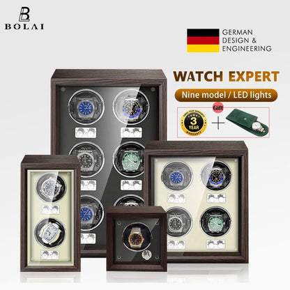 High-End Luxury Wood Watch Winder - 2/4/6 Slot Automatic Watch Box with Mabuchi Motor