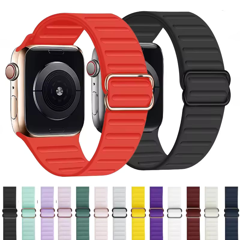 Adjustable Silicone Bracelet for Apple Watch Band iWatch Series Ultra/2/10/9/8/7/6/5/4/SE2
