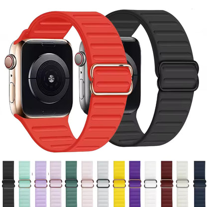 Adjustable Silicone Bracelet for Apple Watch Band iWatch Series Ultra/2/10/9/8/7/6/5/4/SE2