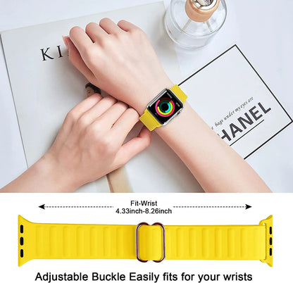 Adjustable Silicone Bracelet for Apple Watch Band iWatch Series Ultra/2/10/9/8/7/6/5/4/SE2