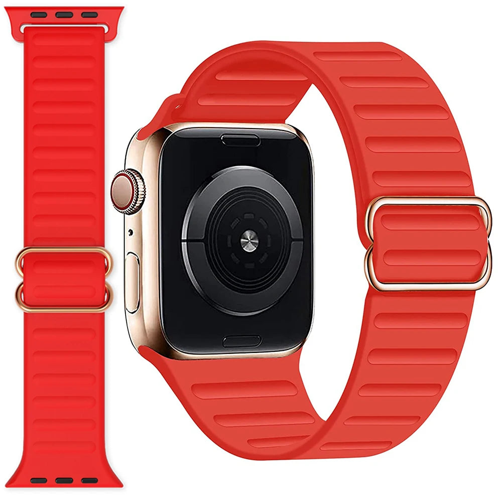 Adjustable Silicone Bracelet for Apple Watch Band iWatch Series Ultra/2/10/9/8/7/6/5/4/SE2