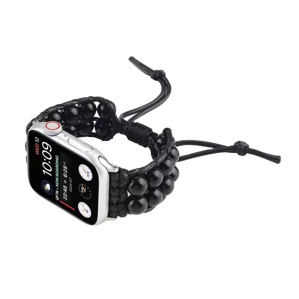 Agate Jewelry Braided Bracelet for Apple Watch iWatch Ultra2 Band 46mm 45mm 41mm 44mm 42mm 40mm Series 10/9/8/7/6/5/4/SE