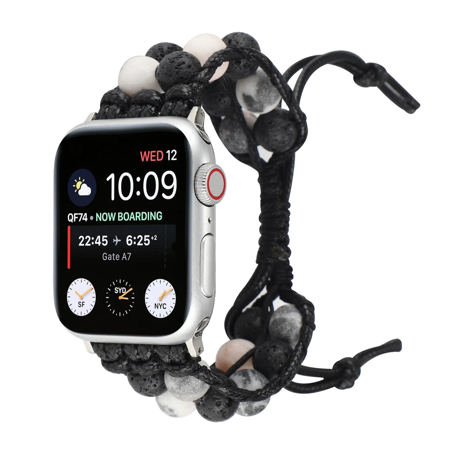 Agate Jewelry Braided Bracelet for Apple Watch iWatch Ultra2 Band 46mm 45mm 41mm 44mm 42mm 40mm Series 10/9/8/7/6/5/4/SE