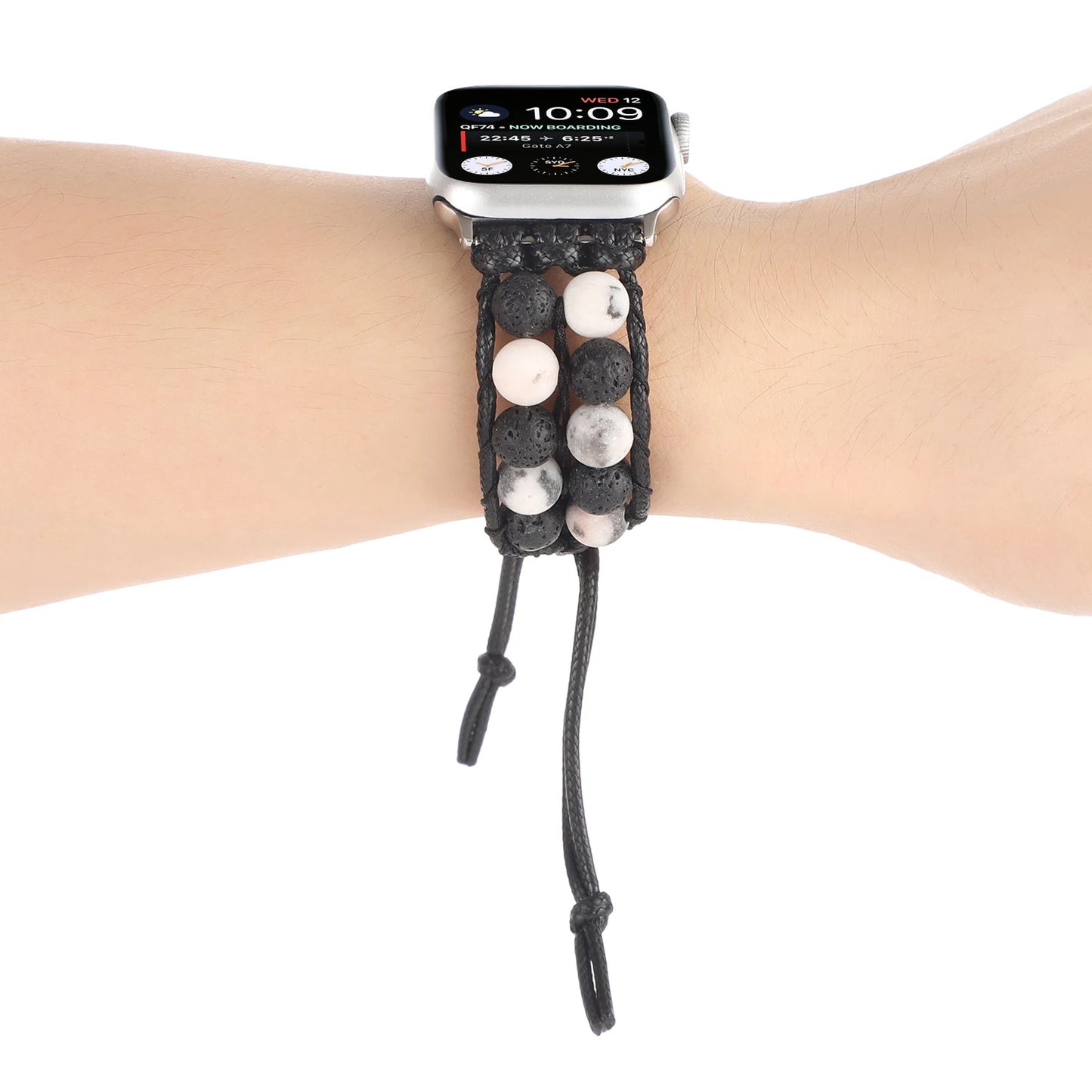 Agate Jewelry Braided Bracelet for Apple Watch iWatch Ultra2 Band 46mm 45mm 41mm 44mm 42mm 40mm Series 10/9/8/7/6/5/4/SE