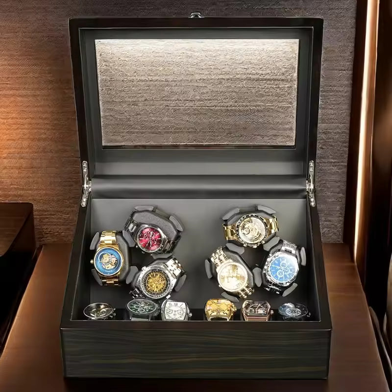 3+3 / 6+6 Slots Automatic Watch Winder - Luxury Watch Box for Men and Women