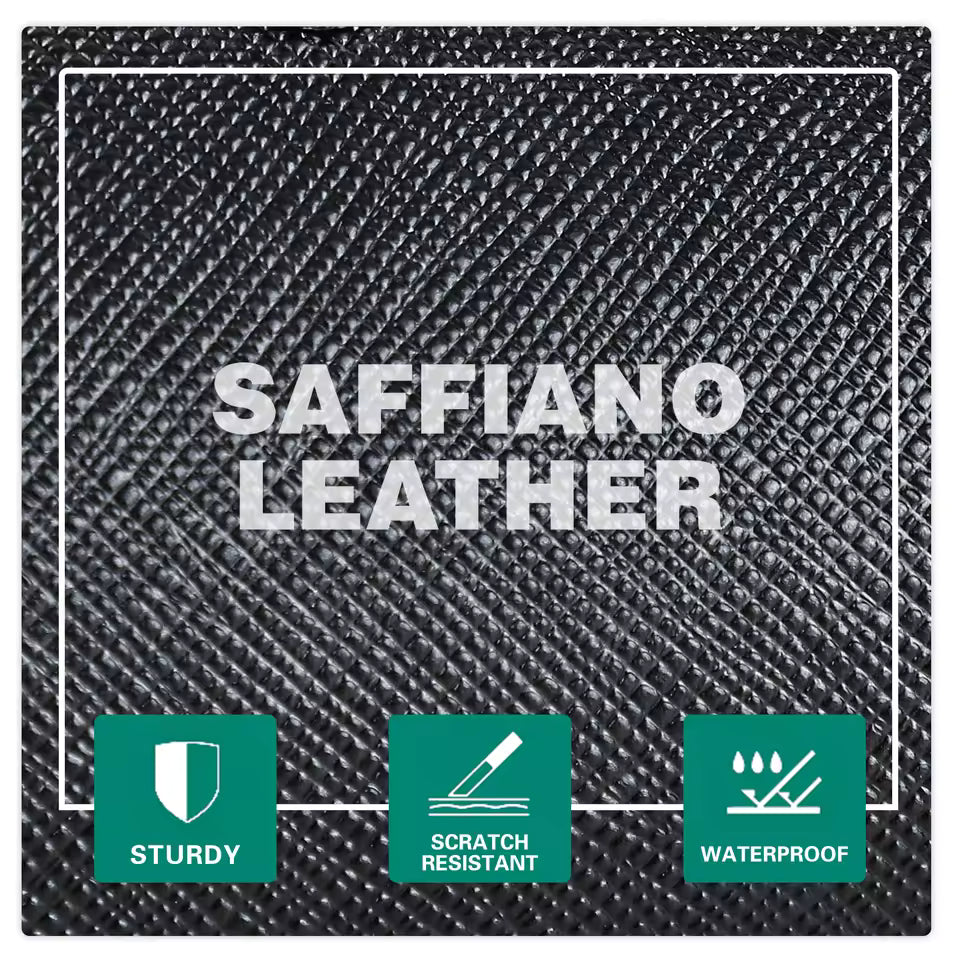 Saffiano Genuine Leather 3-Slot Watch Roll Case - Portable Hexagon Watch Storage Box