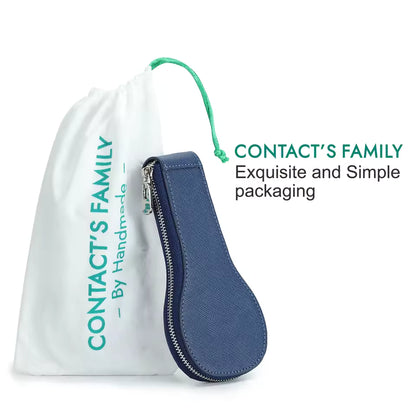 Genuine Saffiano Leather Single Slot Watch Case with Zipper - Portable Travel Watch Organizer