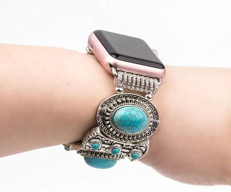 Blue Gemstone Bracelet for Apple Watch iWatch Ultra2 Band 49mm 42mm 46mm 45mm 41mm 44mm 42mm 40mm Series 10/9/8/7/6/5/4/3/SE