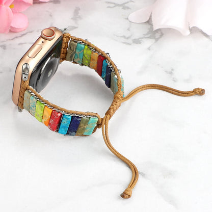 Bohemian Natural Stone Braided Bracelet for Apple Watch iWatch Ultra2 Band 49mm 46mm 45mm 44mm 41mm 40mm Series 10/9/8/7/6/5/4/SE