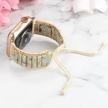 Bohemian Natural Stone Braided Bracelet for Apple Watch iWatch Ultra2 Band 49mm 46mm 45mm 44mm 41mm 40mm Series 10/9/8/7/6/5/4/SE