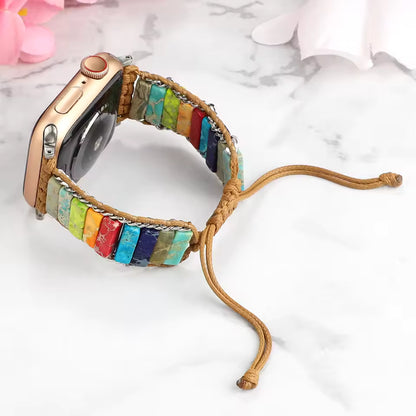 Bohemian Natural Stone Braided Bracelet for Apple Watch iWatch Ultra2 Band 49mm 46mm 45mm 44mm 41mm 40mm Series 10/9/8/7/6/5/4/SE