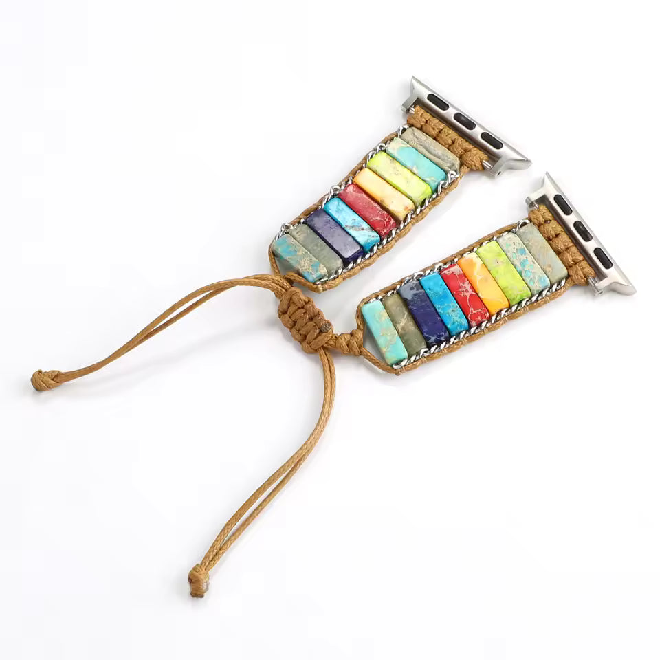 Bohemian Natural Stone Braided Bracelet for Apple Watch iWatch Ultra2 Band 49mm 46mm 45mm 44mm 41mm 40mm Series 10/9/8/7/6/5/4/SE