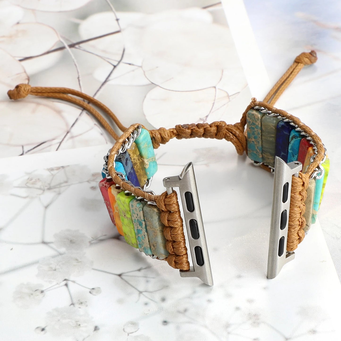 Bohemian Natural Stone Braided Bracelet for Apple Watch iWatch Ultra2 Band 49mm 46mm 45mm 44mm 41mm 40mm Series 10/9/8/7/6/5/4/SE