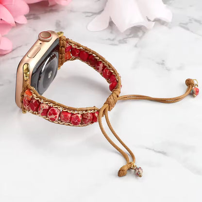 Bohemian Natural Stone Braided Bracelet for Apple Watch iWatch Ultra2 Band 49mm 46mm 45mm 44mm 41mm 40mm Series 10/9/8/7/6/5/4/SE