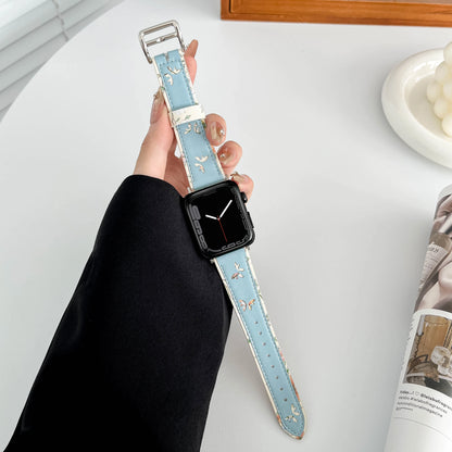 Butterfly Style Leather Strap for Apple Watch Band iWatch Series Ultra/11/10/9/8/7/6/5/4/3/SE