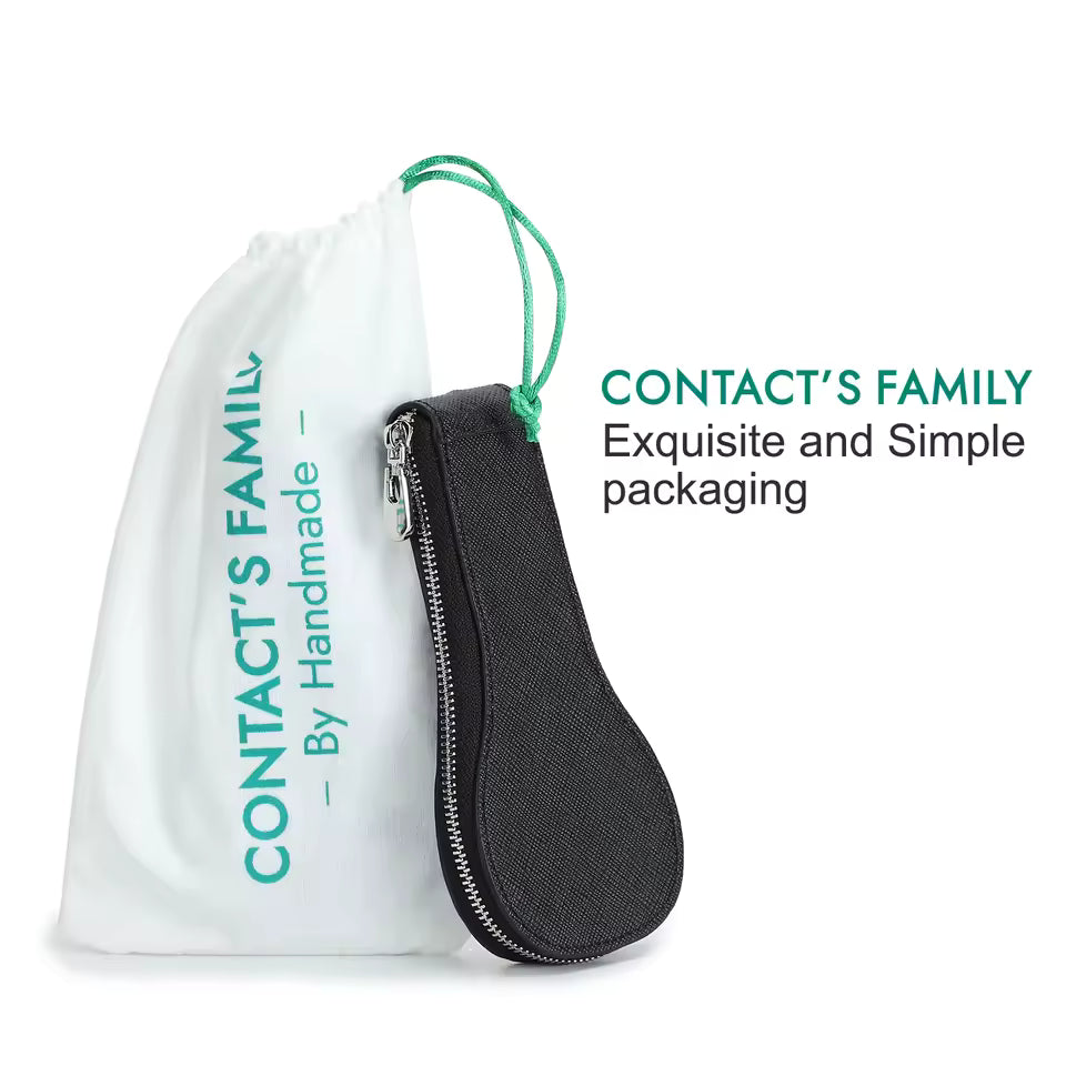 Genuine Saffiano Leather Single Slot Watch Case with Zipper - Portable Travel Watch Organizer