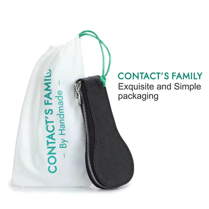 Genuine Saffiano Leather Single Slot Watch Case with Zipper - Portable Travel Watch Organizer