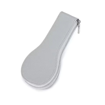 Genuine Saffiano Leather Single Slot Watch Case with Zipper - Portable Travel Watch Organizer