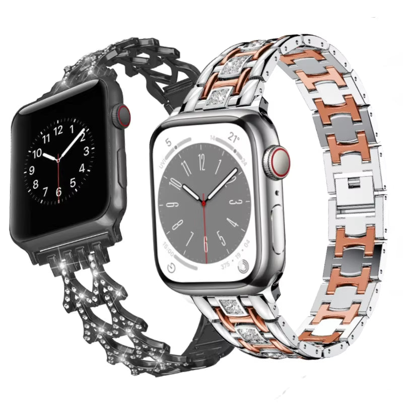 Diamond Metal Bracelet for Apple Watch Band iWatch Series Ultra/2/9/8/7/6/5/4/3/10/SE