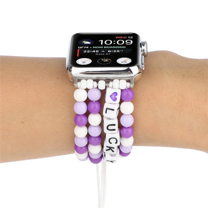 DIY Beads Braided Bracelet for Apple Watch iWatch Ultra2 Band 49mm 45mm 41mm 44mm 40mm 46mm 42mm Series 10/9/8/7/6/5/4/SE