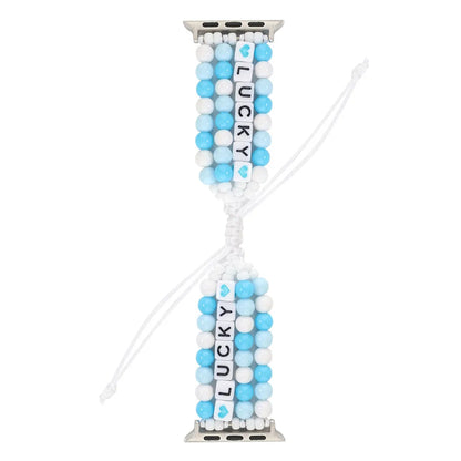 DIY Beads Braided Bracelet for Apple Watch iWatch Ultra2 Band 49mm 45mm 41mm 44mm 40mm 46mm 42mm Series 10/9/8/7/6/5/4/SE