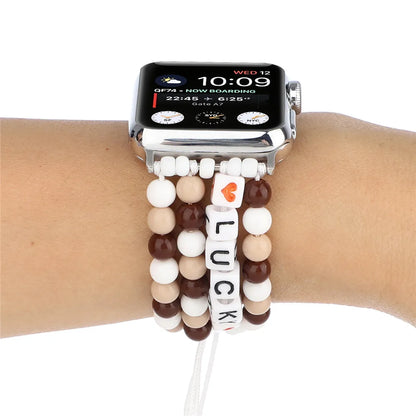 DIY Beads Braided Bracelet for Apple Watch iWatch Ultra2 Band 49mm 45mm 41mm 44mm 40mm 46mm 42mm Series 10/9/8/7/6/5/4/SE