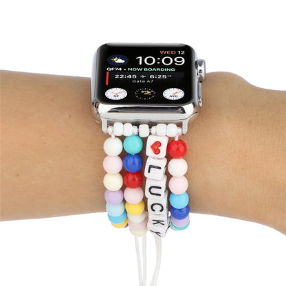 DIY Beads Braided Bracelet for Apple Watch iWatch Ultra2 Band 49mm 45mm 41mm 44mm 40mm 46mm 42mm Series 10/9/8/7/6/5/4/SE