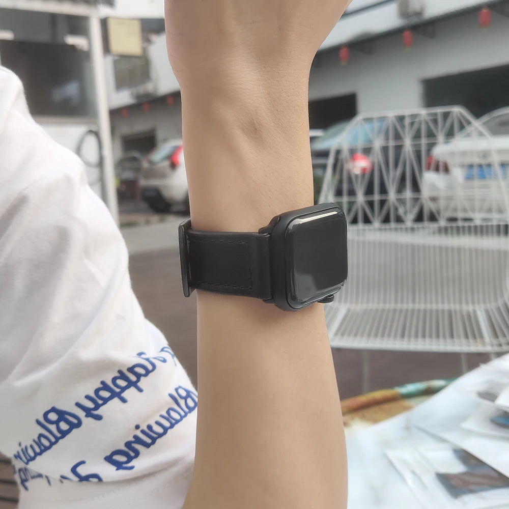 Double Leather Strap for Apple Watch Band Ultra/11/10/9/8/7/6/5/4/SE