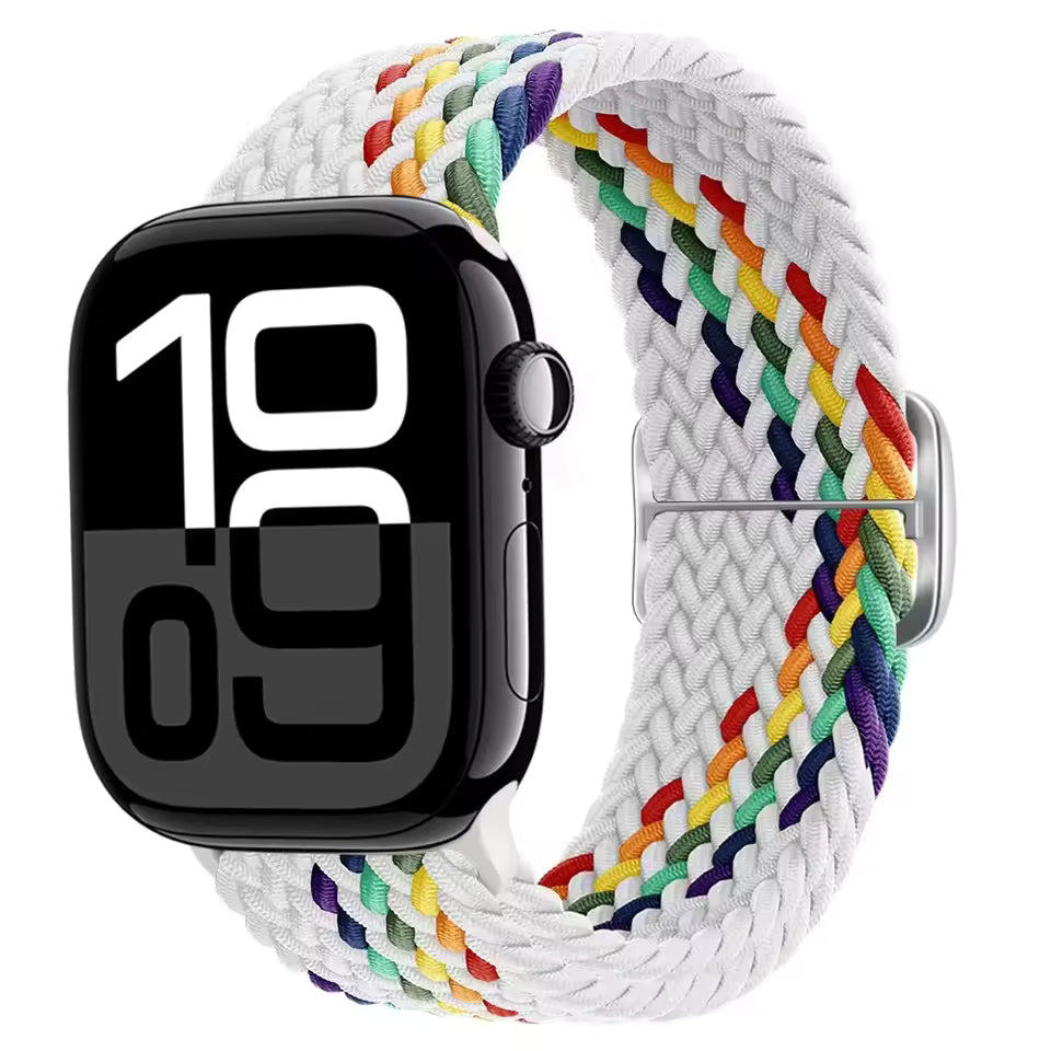 Elastic Braided Nylon Bracelet for Apple Watch Band iWatch Series Ultra/11/10/9/8/7/4/5/6/SE