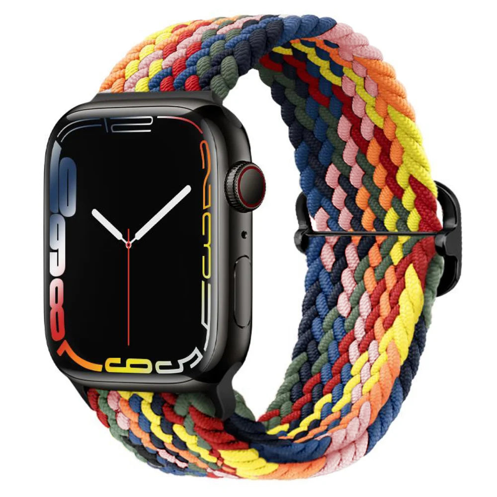 Elastic Braided Nylon Bracelet for Apple Watch Band iWatch Series Ultra/11/10/9/8/7/4/5/6/SE