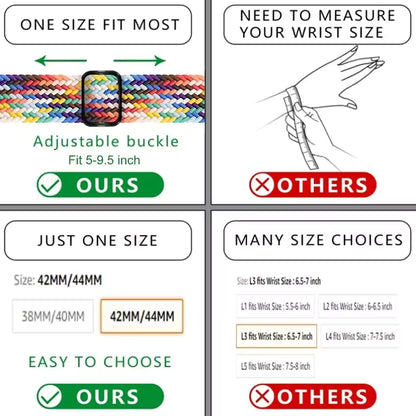 Elastic Braided Nylon Bracelet for Apple Watch Band iWatch Series Ultra/11/10/9/8/7/4/5/6/SE