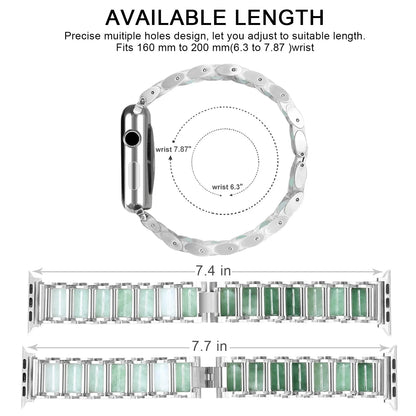 Emerald Jewellery+Metal Bracelet for Apple Watch Band iWatch Series Ultra/10/9/8/7/6/5/4/SE