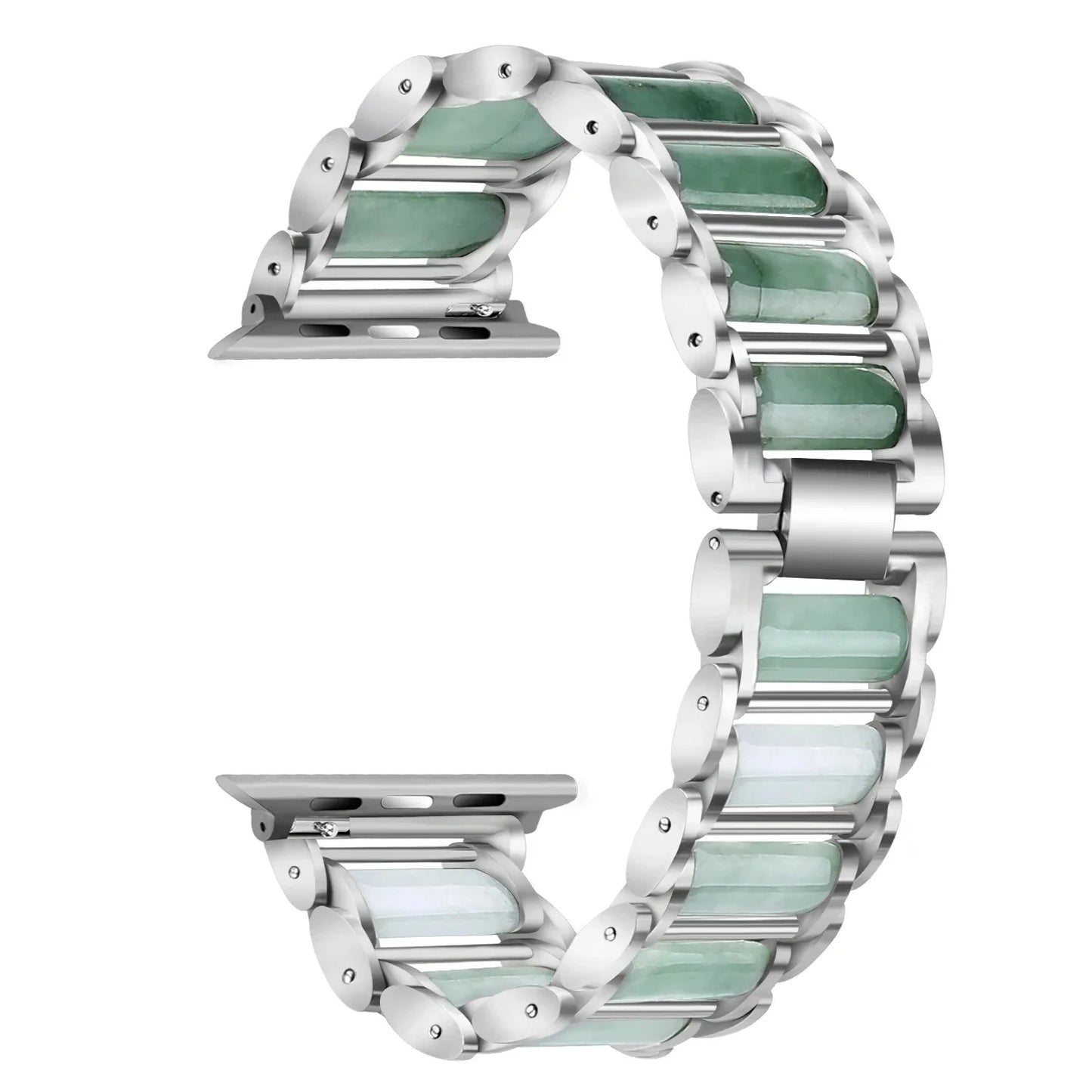 Emerald Jewellery+Metal Bracelet for Apple Watch Band iWatch Series Ultra/10/9/8/7/6/5/4/SE