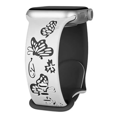 Engraved Sport Strap for Apple Watch Band iWatch Series 8/10/11/7/9/6/SE/Ultra