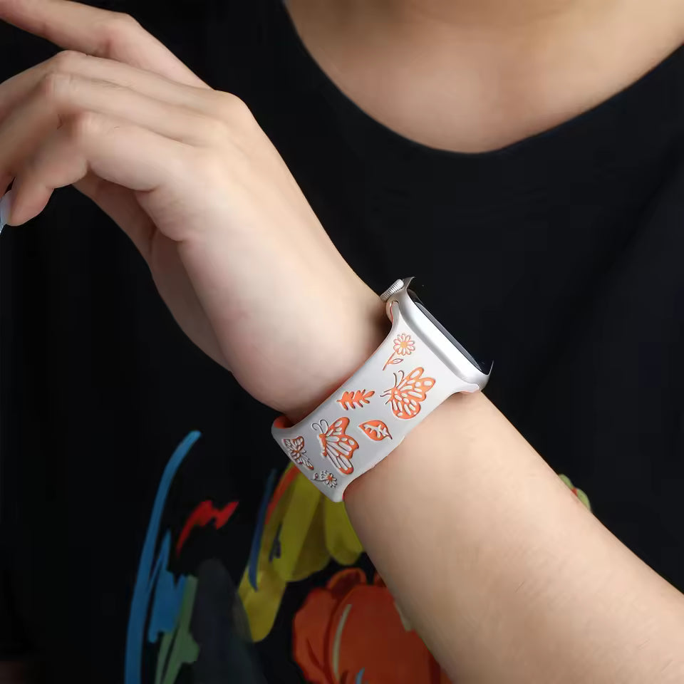 Engraved Sport Strap for Apple Watch Band iWatch Series 8/10/11/7/9/6/SE/Ultra