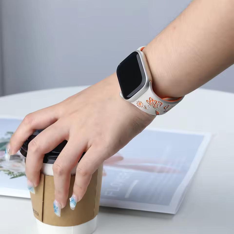 Engraved Sport Strap for Apple Watch Band iWatch Series 8/10/11/7/9/6/SE/Ultra