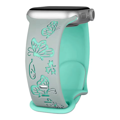 Engraved Sport Strap for Apple Watch Band iWatch Series 8/10/11/7/9/6/SE/Ultra